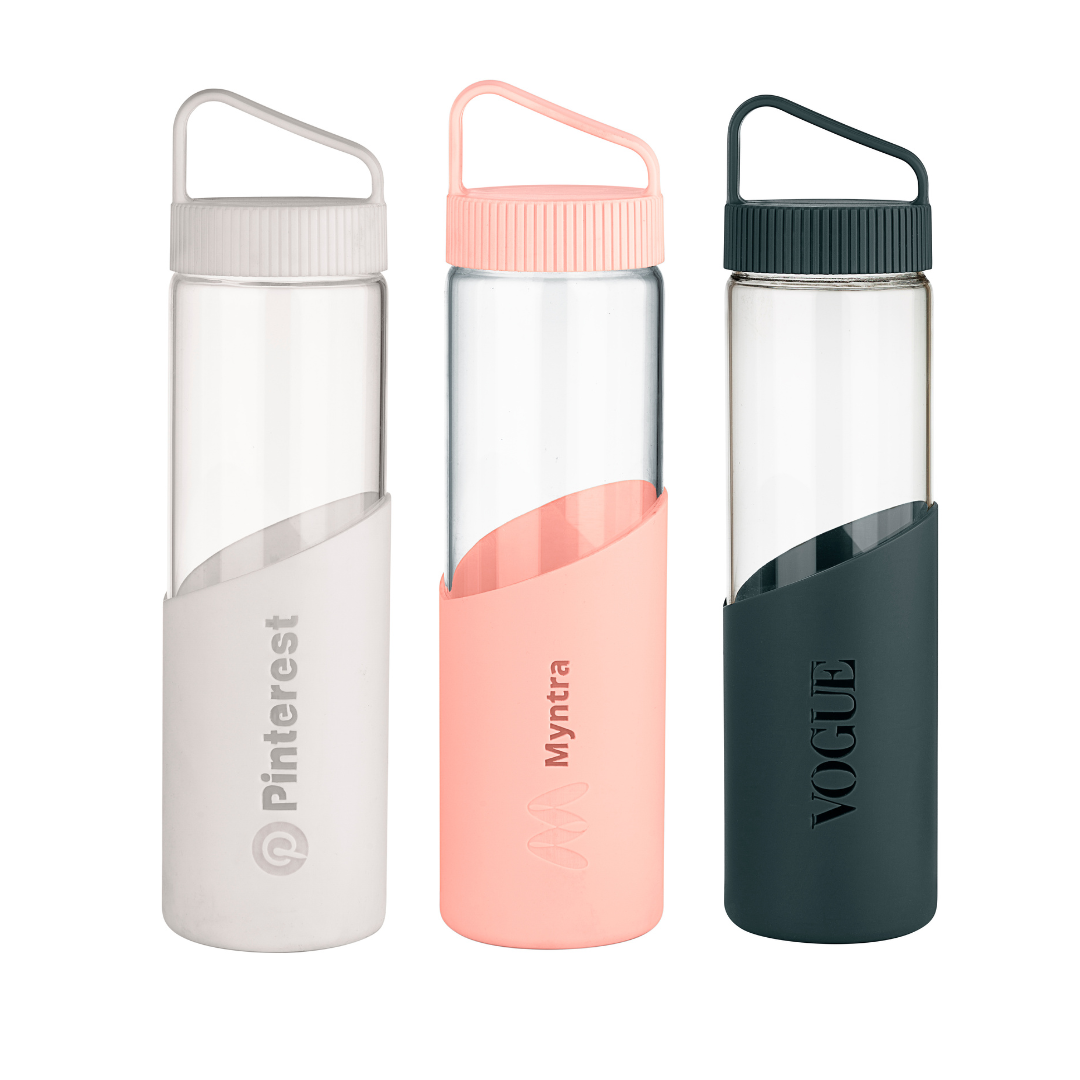 750ml Glass Bottle with Personalised 
Silicone Sleeve