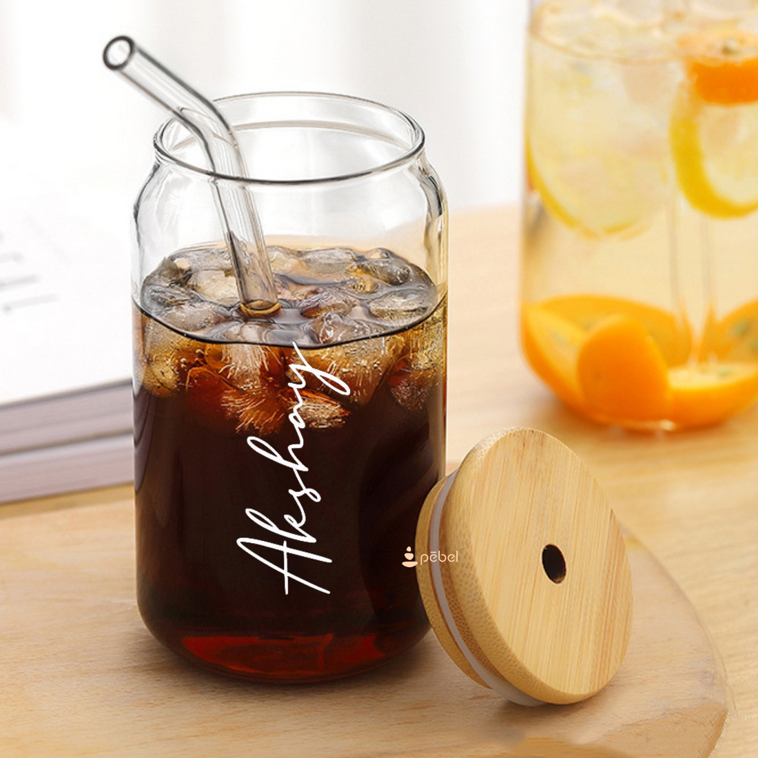 Personalized Can Shaped Juice/Coffee Tumbler with Glass Straw