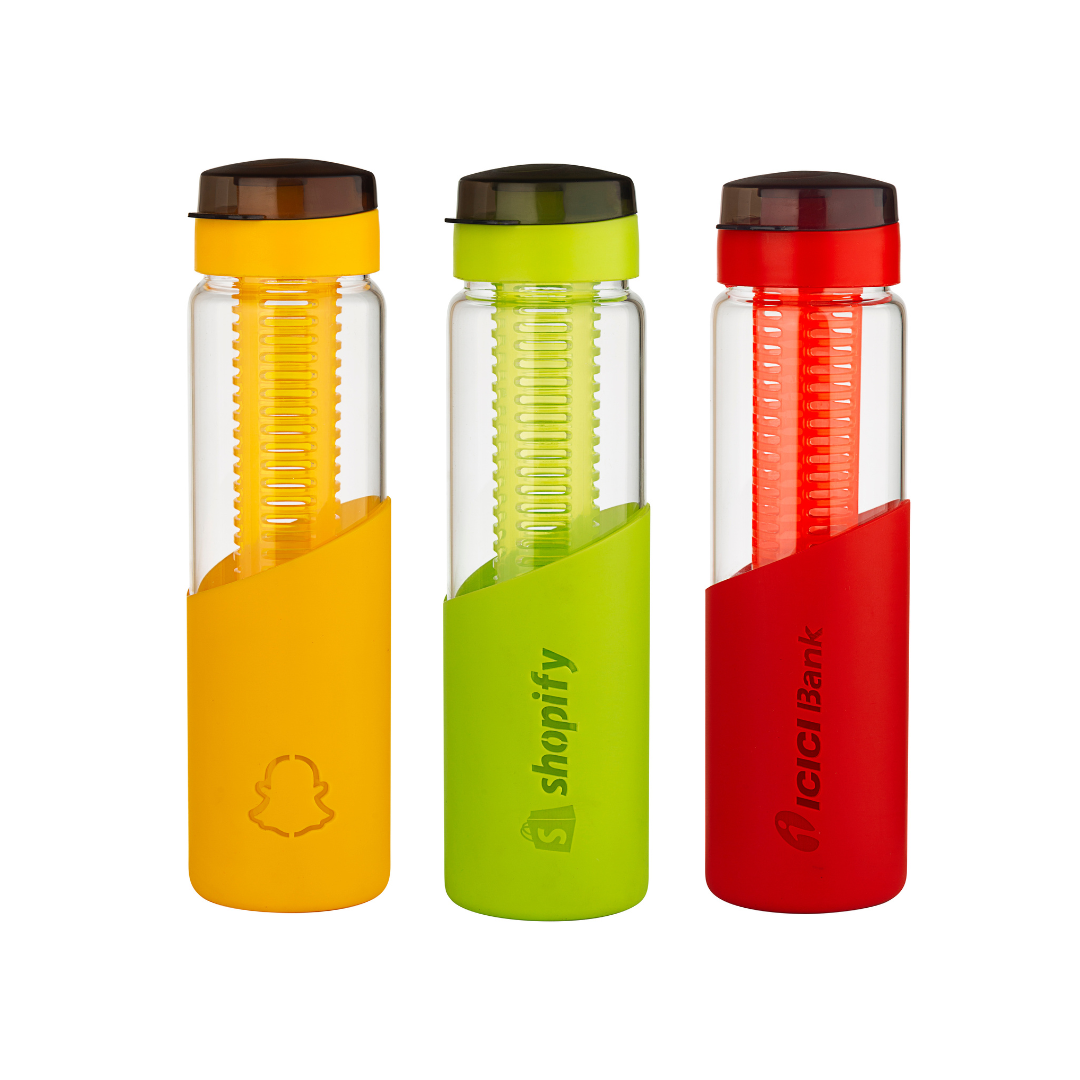 SiliVano Infuser Glass Bottle with Silicone Sleeve