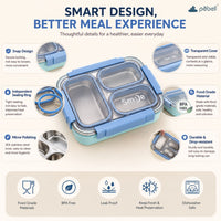 Personalized Bento Lunch Boxes – Steel Lunch Box with 3 Compartments
