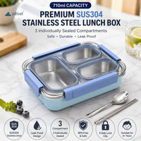 Personalized Bento Lunch Boxes – Steel Lunch Box with 3 Compartments