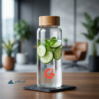 Eco-Friendly Borosilicate Glass Bottle with Wooden Lid