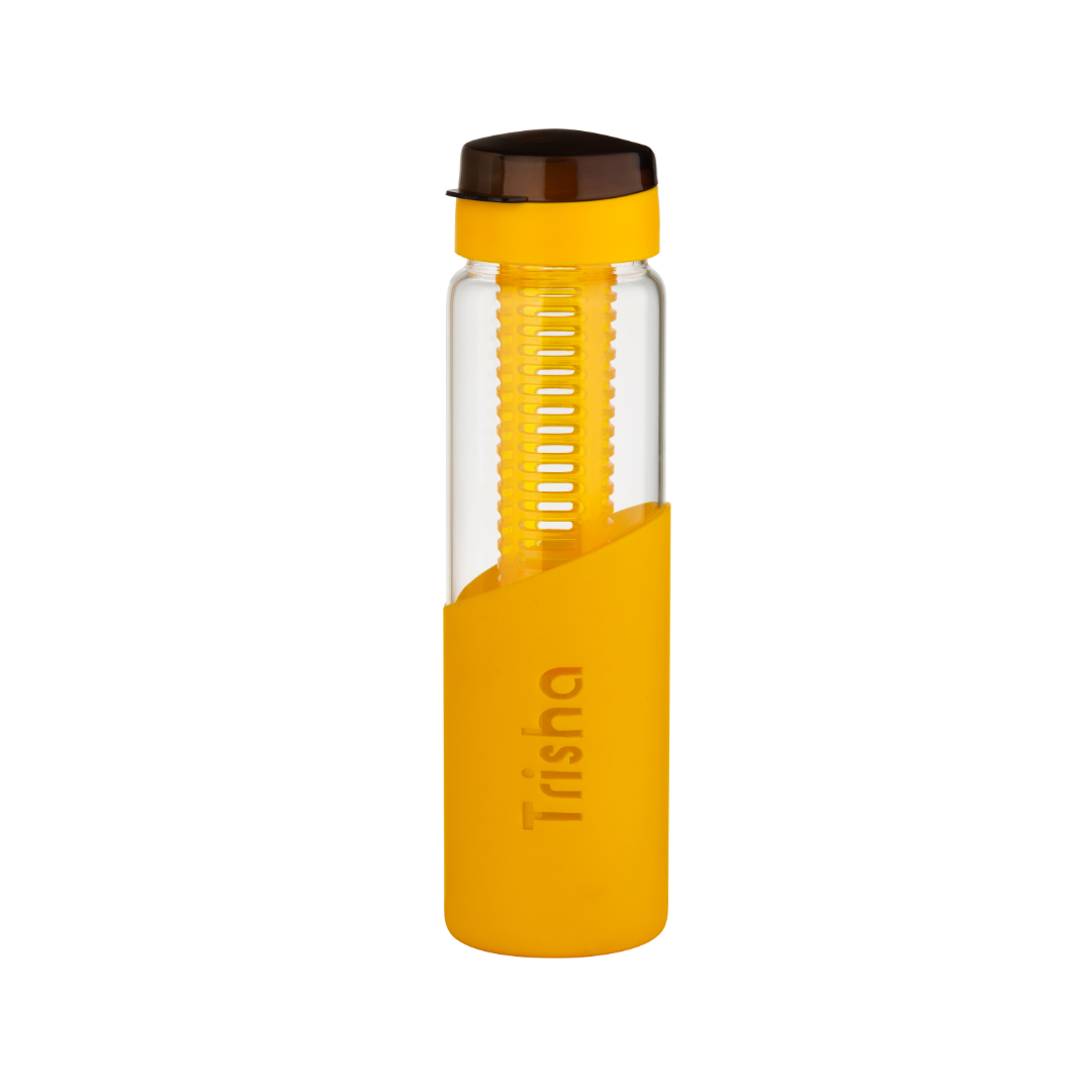 Stylish Silicone Sleeve Glass Bottle for Office Use