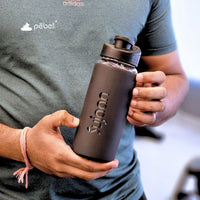 Eco-friendly personalized glass water bottle with sleeve