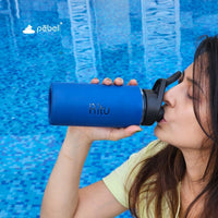 Custom glass water bottle with soft silicone cover