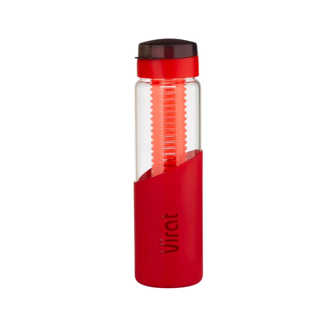 Stylish Silicone Sleeve Glass Bottle for Office Use