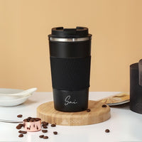 Personalized Insulated Coffee Mug with Silicone Grip