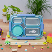 Leakproof Bento Customized Steel Lunch Box New| 4 compartments - Bowl, Spoon & Chopsticks