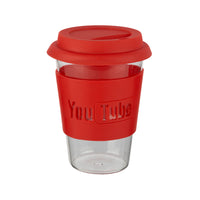 Customized glass mug with silicone sleeve