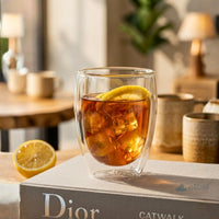 Bistro Style Double Wall Glass Tumbler | Elegant & Heat Resistant | 350ml