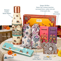Traditional Premium Diwali Gift Hamper with Copper Bottle, Dryfruits