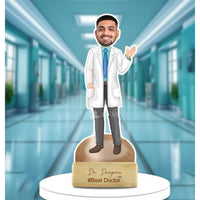 Funny male cartoon figure stand
