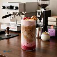 Fluted Minimalist Glasses Set of 2. Ideal for Dessert, Iced Coffee, Matcha, Smoothies.