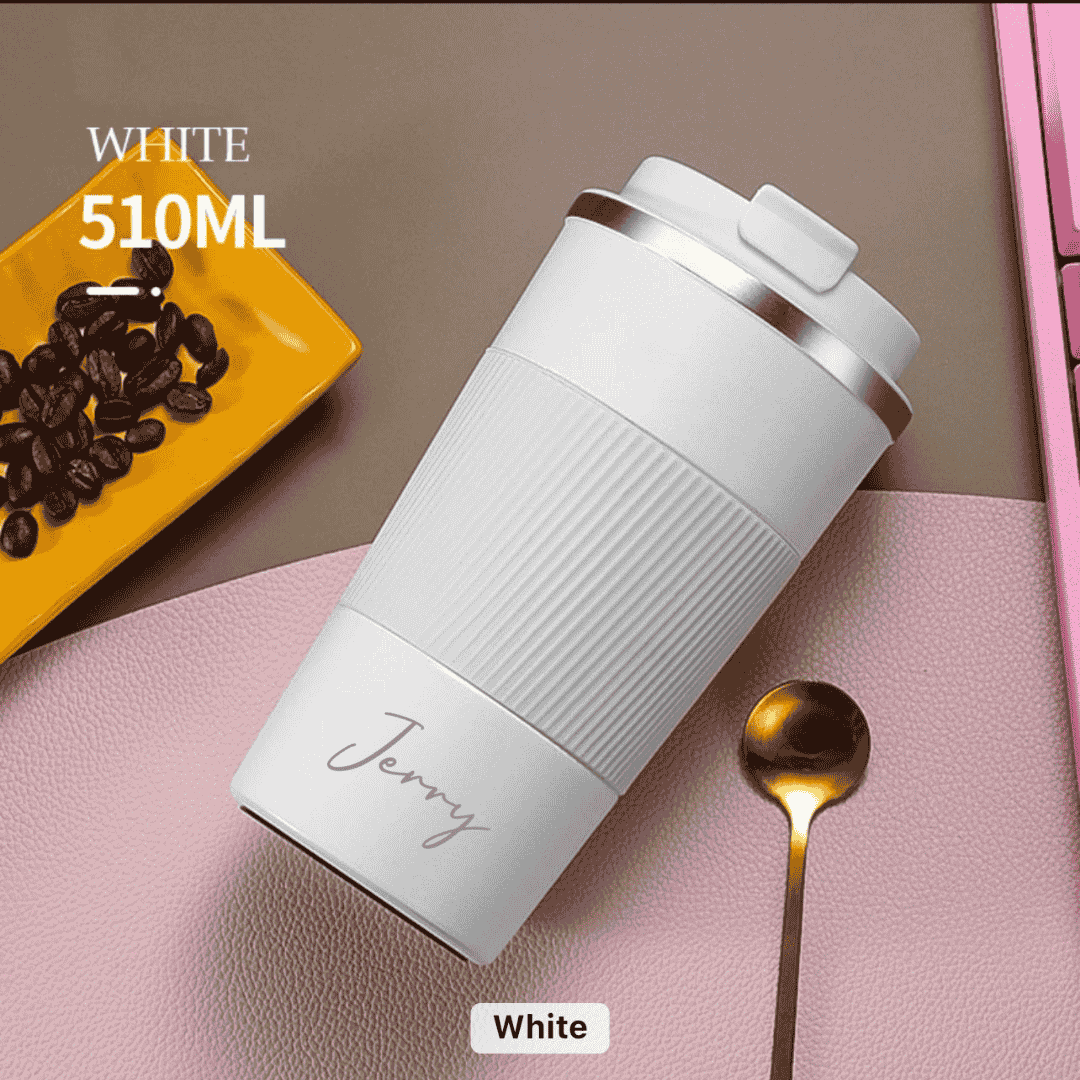 Personalized stainless steel travel mug