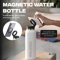 MagSafe Personalized Insulated Steel Bottle | Magnetic Phone Tripod Mount Bottles