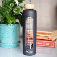 Personalized motivation glass water bottle 750ml