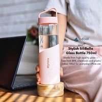 SiliBella Personalized Glass Bottle with Silicone Sleeve | 750ml - Your Logo