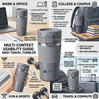 Personalized Thermos Flask Bottle with Sillcone Grip- Stainless Steel - Travel Mug with Filter