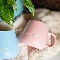 Elegant and engraved pastel mugs gift set
