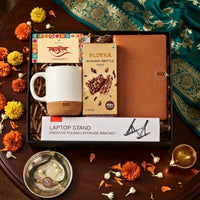 Personalized Move Ceramic Coffee Mugs with Cork Base Gift Hamper