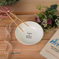 Personalized handcrafted ramen bowl with chopsticks