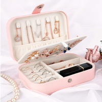 Travel jewelry box with compartments for rings and necklaces