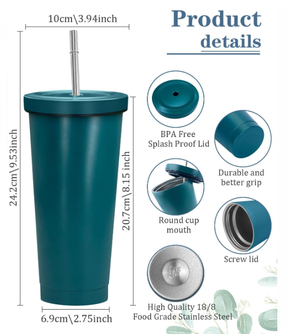 700ml double-wall insulated tumbler with personalized design