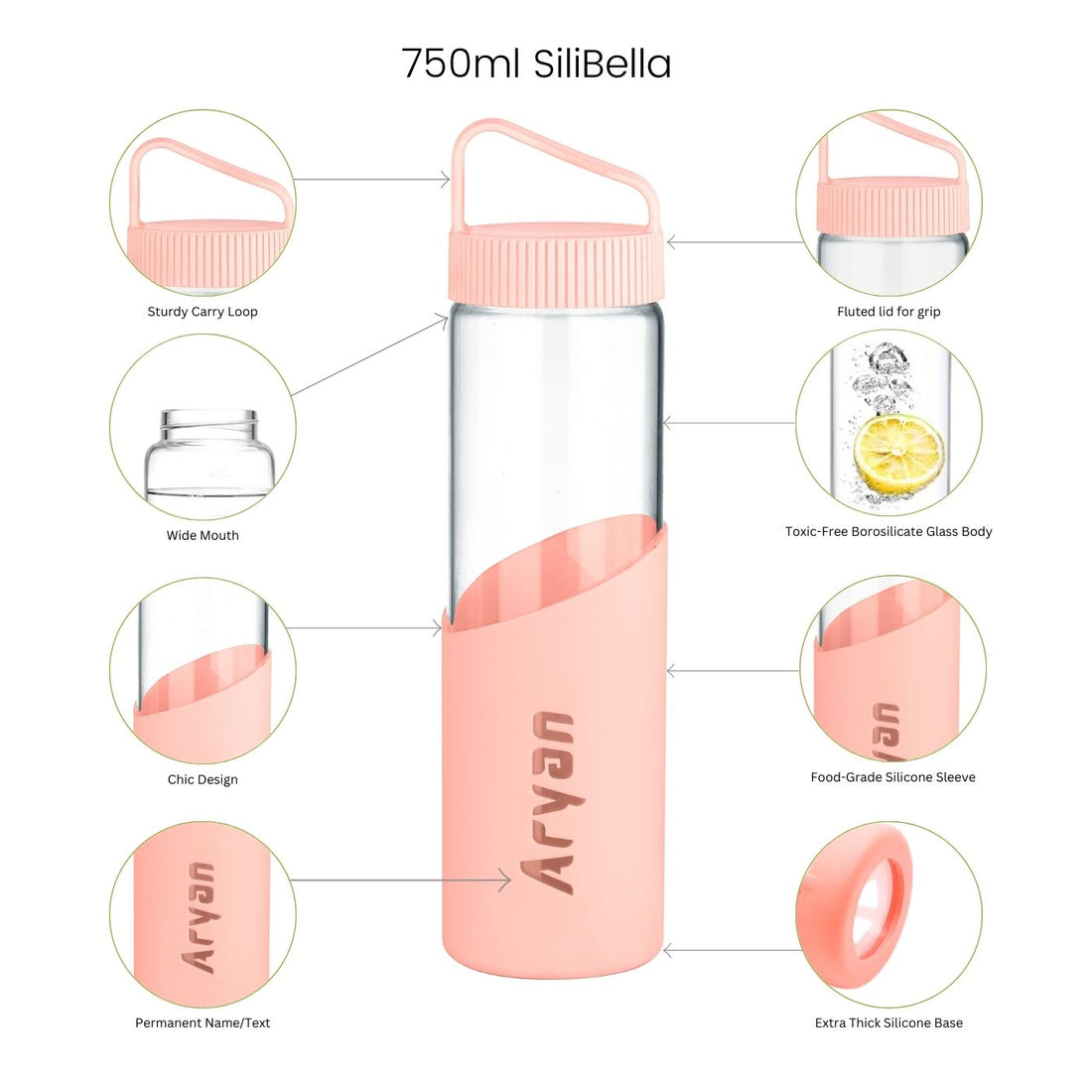 Leak-Proof 750ml Customised Water Bottle by Pebel Lifeware