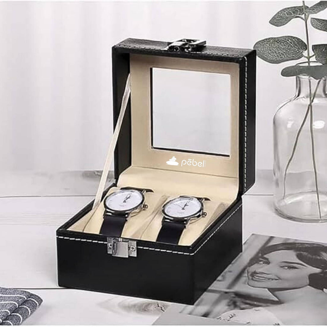 Elegant Watch Organizer for Two Watches - Pebel Lifeware