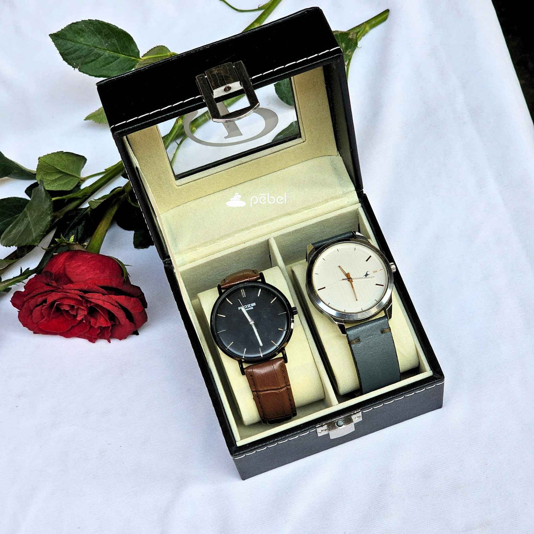Stunning 2-Slot Watch Box by Pebel Lifeware