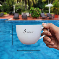 Personalized White Handcrafted Ceramic Coffee Mugs | Great Gift for Birthdays & Special Occasions