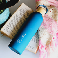 Vacuum Insulated Steel Water Bottles with wooden lid
