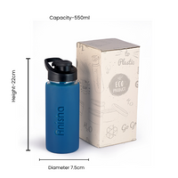 Trendy glass bottle with name and colored silicone sleeve