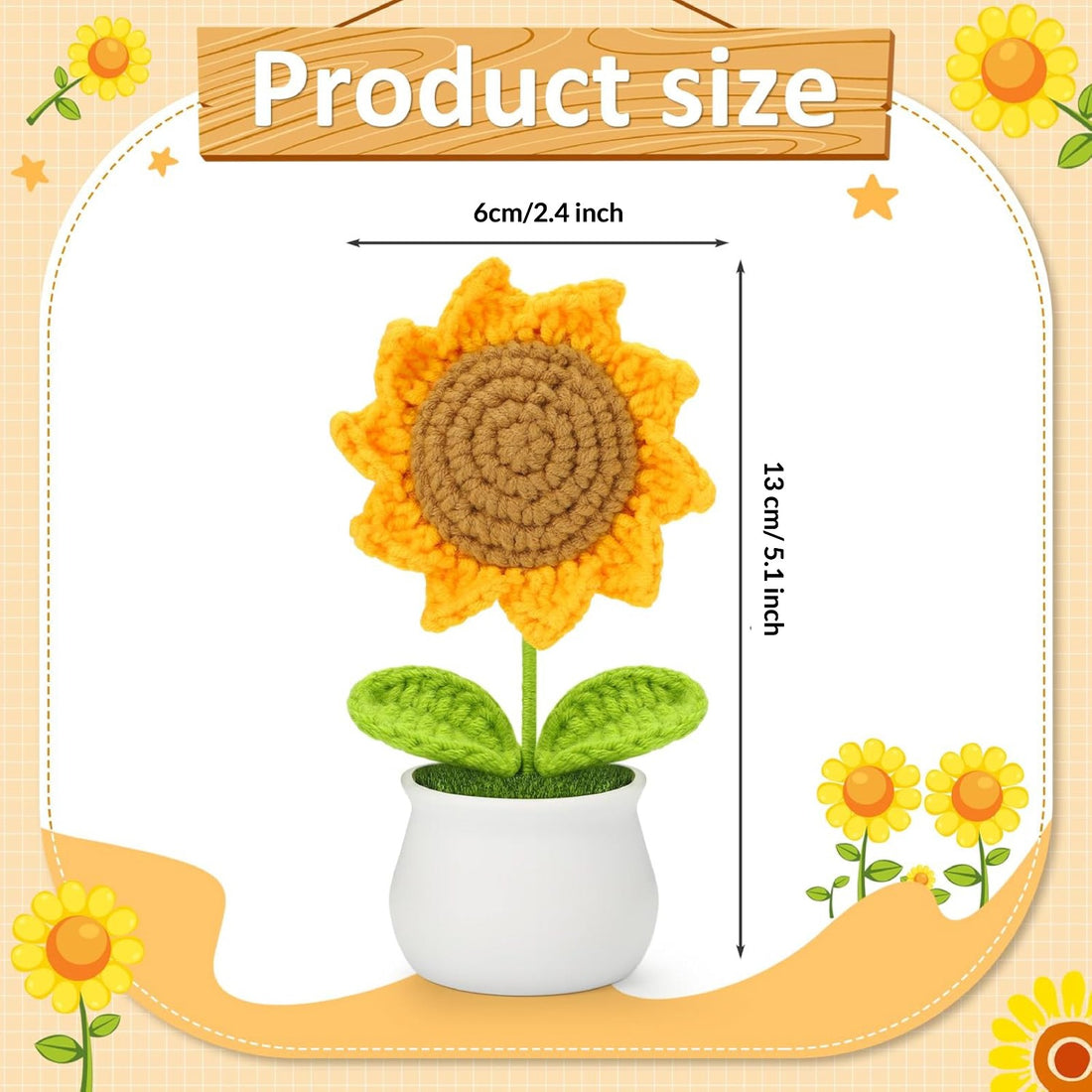 Sunflower Crochet Pot