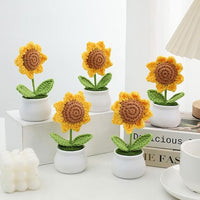 Sunflower Crochet Pot