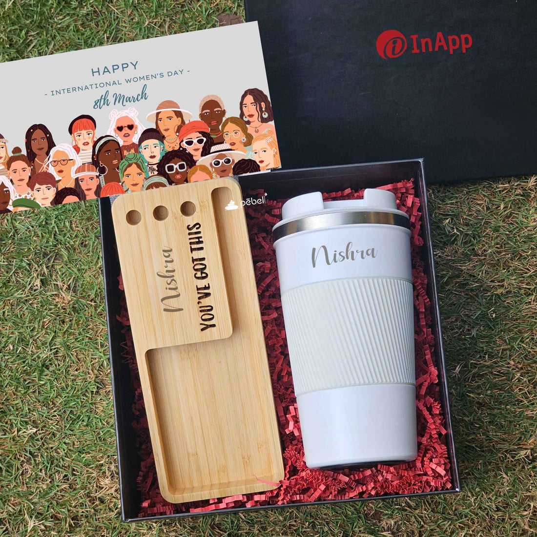 Custom desk organizer and mug gift set