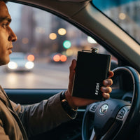 Custom Black Matte Hip Flask with Name Engraving