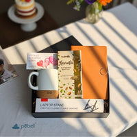 Personalized Move Ceramic Coffee Mugs with Cork Base Gift Hamper