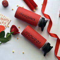 Minimalist glass bottle with pastel silicone sleeve