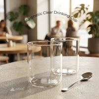 Modern Minimalist Glass Mugs Set of 2. Ideal for Dessert, Iced Coffee, Matcha, Smoothies.