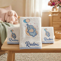 Premium Personalized Towel Set for Kids | Towel and Set of 2 Napkin
