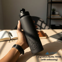 Signature Glass Bottle with Logo on Silicone Sleeve