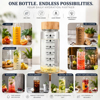 Motivation Marking Glass Bottle with wooden lid | 800ml