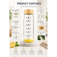 Motivation Marking Glass Bottle with wooden lid | 800ml