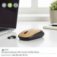 Wooden bamboo wireless mouse for laptop
