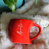 Elegant handcrafted ceramic mug with personalized touch for special occasions