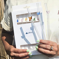 Cute Glass Straw with Cleaning Brush - Set of 6