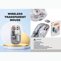 Wireless transparent mouse with packaging and specifications