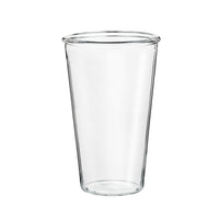 A clear borosilicate glass tumbler with a capacity marking of 345ml/400ml.