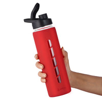 Wide-Mouth Glass Water Bottle for Easy Ice Addition and Cleaning